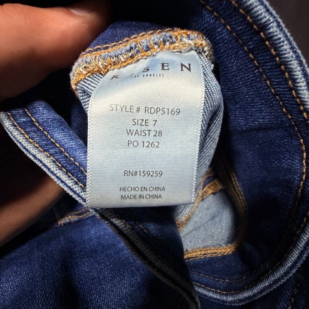 Risen High Rise Bell Bottom Flare Jeans Womens 7/28 Blue - Picture 6 of 8